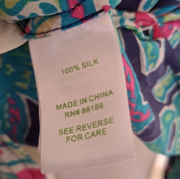 VTG Lily Pulitzer Silk long sleeve button up blouse - Picture 6 of 10